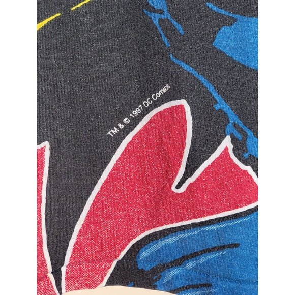 VTG 1997 DC Comics Batman T‑Shirt M/L Front & Back Graphic Action Tee - Picture 5 of 6
